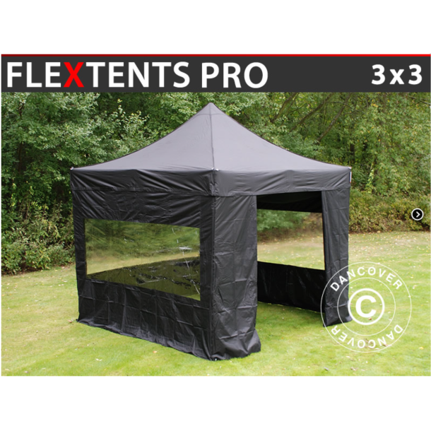 FleXtents PRO 3x3m inkl. 3st panoramafnster