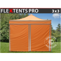 FleXtents PRO 3x3m "Arbetstlt" inkl 4st sidor, Orange Reflexiva