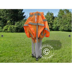 FleXtents PRO 3x3m "Arbetstlt" inkl 4st sidor, Orange Reflexiva