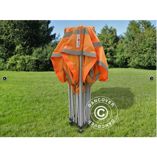 FleXtents PRO 3x3m "Arbetstlt" inkl 4st sidor, Orange Reflexiva