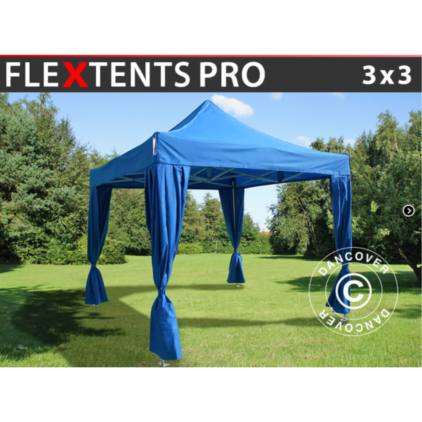 Flextents PRO 3x3m inkl. 4st dekorativa hrngardiner