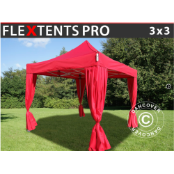 Flextents PRO 3x3m inkl. 4st dekorativa hrngardiner