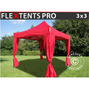 Flextents PRO 3x3m inkl. 4st dekorativa hrngardiner