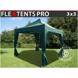 Flextents PRO 3x3m inkl. 4st dekorativa hrngardiner