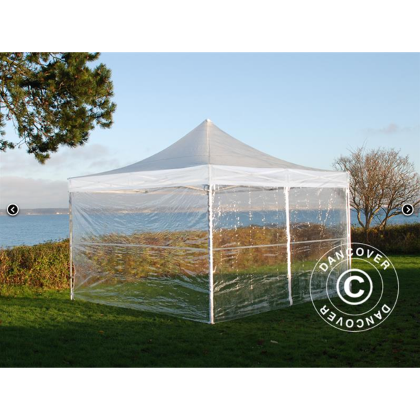 FleXtents PRO 3x3m PVC inkl 4st sidor, Transparent