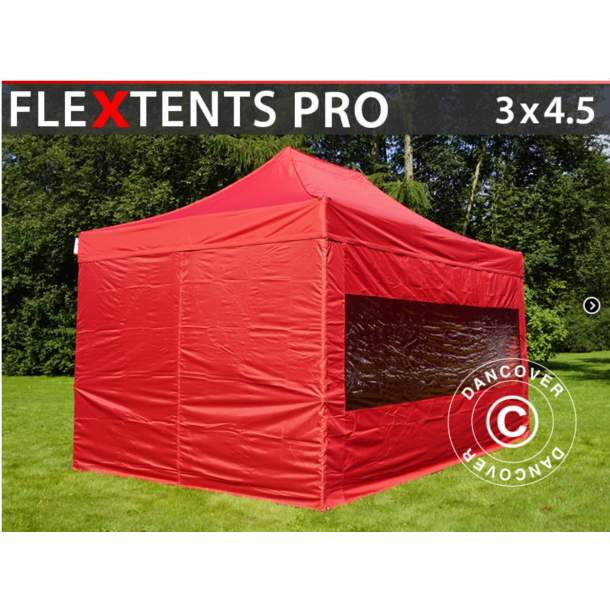 Flextents PRO 3x4,5m inkl 4st sidovggar