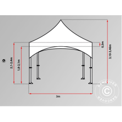 FleXtents PRO 3x6m "Arched" Vit