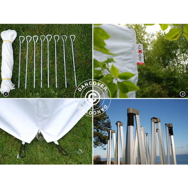 FleXtents PRO 3x6m "Arched" inkl 6st sidor, Vit