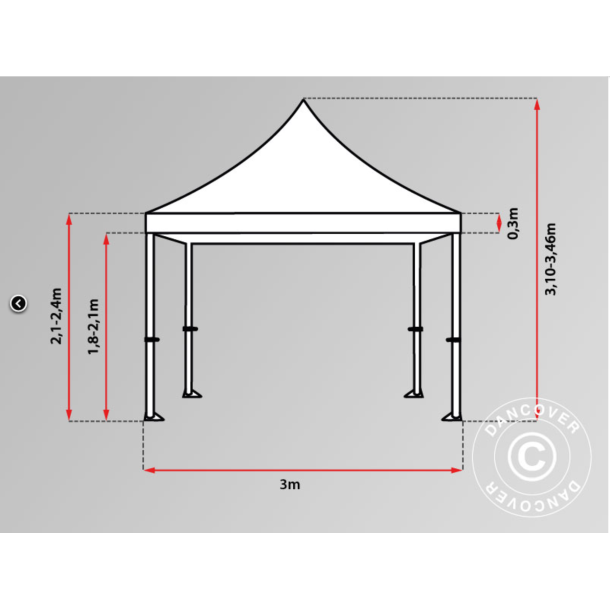 FleXtents PRO 3x6m "Peaked"