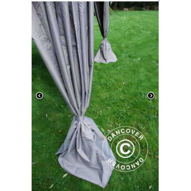 Flextents PRO 3x6m "Peaked" inkl. 6st dekorativa hrngardiner, Latte