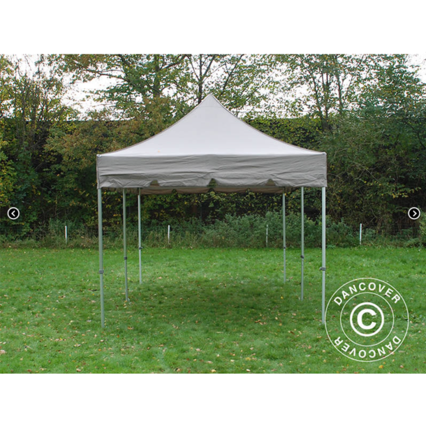 Flextents PRO 3x6m "Peaked" inkl. 6st sidor &amp; 6st dekorativa hrngardiner, Latte