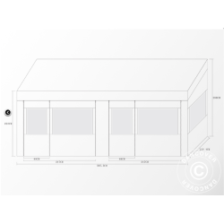 Flextents PRO 3x6m "Trapezo" inkl 4st sidovggar