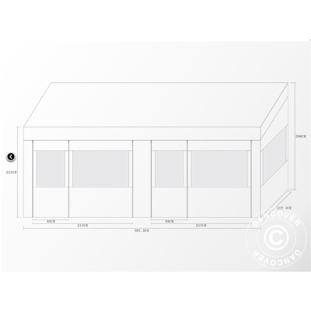 Flextents PRO 3x6m "Trapezo" inkl 4st sidovggar