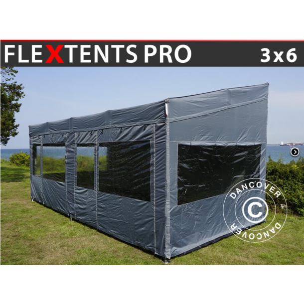 Flextents PRO 3x6m "Trapezo" inkl 4st sidovggar