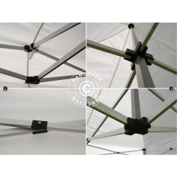 Flextents PRO 3x6m "Wave" inkl. 6st dekorativa hrngardiner, Vit