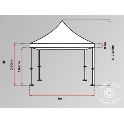 FleXtents PRO 3x6m "Flamsker" inkl. 6st sidor