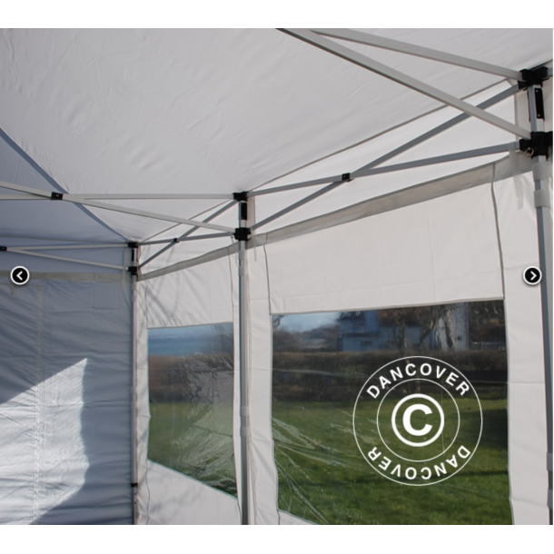 FleXtents PRO 4x12m inkl 12st sidovggar, Vit