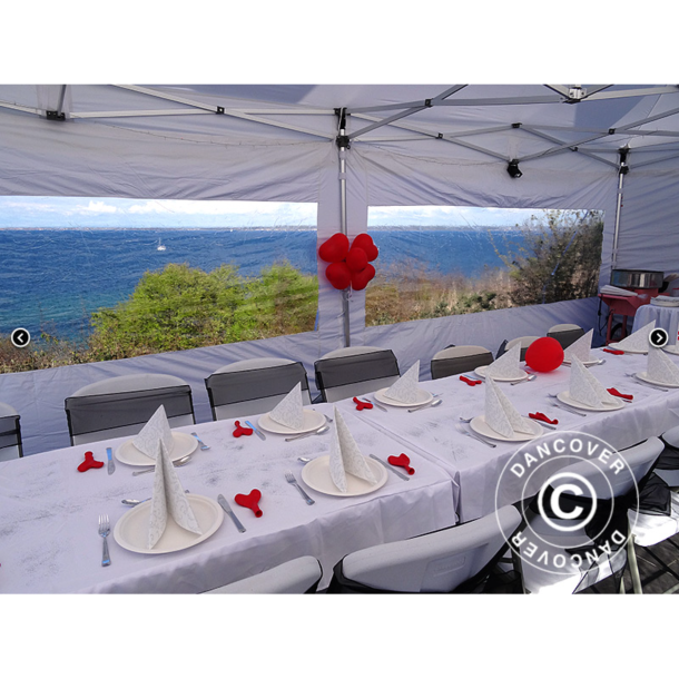 FleXtents PRO 4x12m inkl 12st sidovggar, Vit