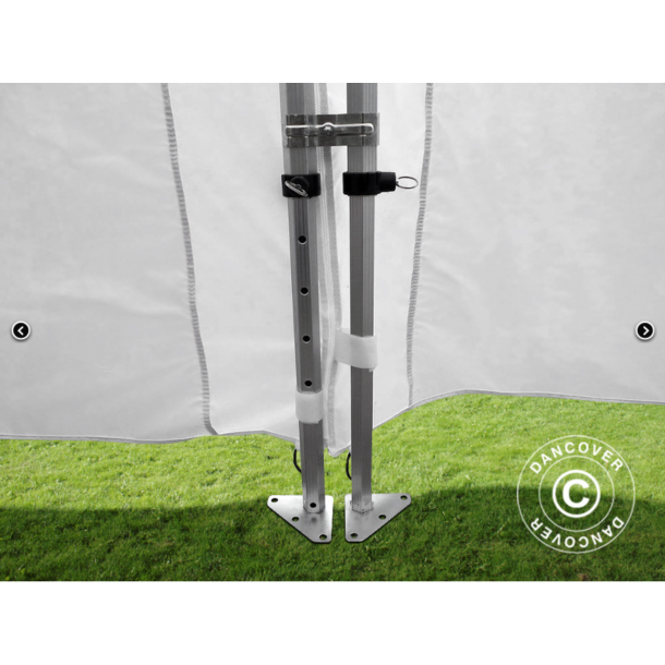 FleXtents PRO 4x12m inkl 12st sidovggar, Vit