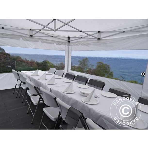 FleXtents PRO 4x12m inkl 12st sidovggar, Vit