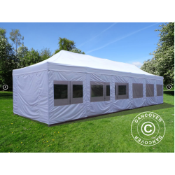 FleXtents PRO 4x12m inkl 12st sidovggar, Vit