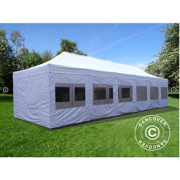 FleXtents PRO 4x12m inkl 12st sidovggar, Vit