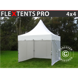 FleXtents PRO 4x4m "Peak Pagoda" inkl 4st sidor, Vit