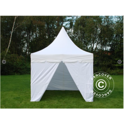 FleXtents PRO 4x4m "Peak Pagoda" inkl 4st sidor, Vit
