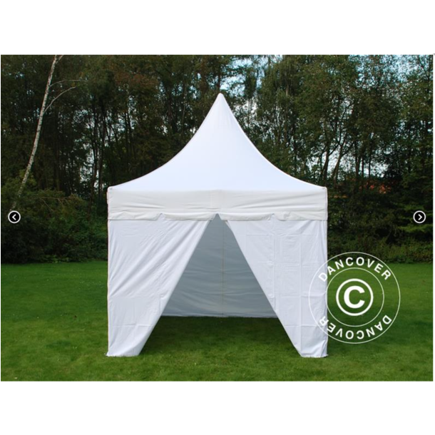 FleXtents PRO 4x4m "Peak Pagoda" inkl 4st sidor, Vit