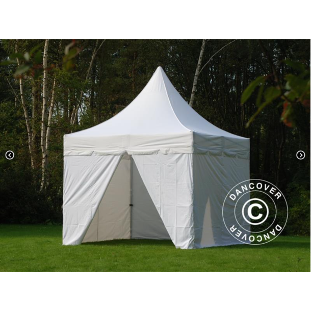 FleXtents PRO 4x4m "Peak Pagoda" inkl 4st sidor, Vit