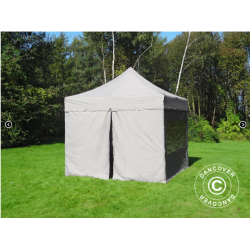 FleXtents PRO 4x4m "Peaked" inkl 4st sidor, Latte