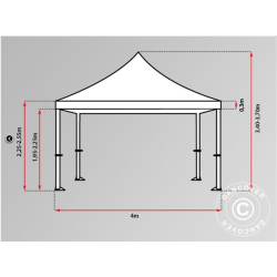 FleXtents PRO 4x4m "Peaked" inkl 4st sidor, Latte