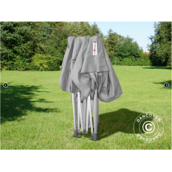 Flextents PRO 4x4m "Peaked" inkl. 4st dekorativa hrngardiner, Latte