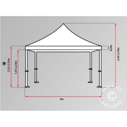 FleXtents PRO 4x4m "Flamsker" inkl 4st sidor