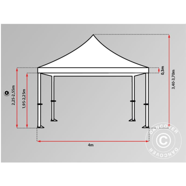 FleXtents PRO 4x4m PVC, Transparent