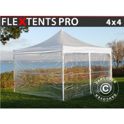 FleXtents PRO 4x4m PVC inkl 4st sidor, Transparent