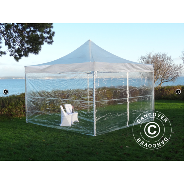 FleXtents PRO 4x4m PVC inkl 4st sidor, Transparent