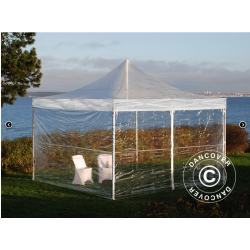 FleXtents PRO 4x4m PVC inkl 4st sidor, Transparent