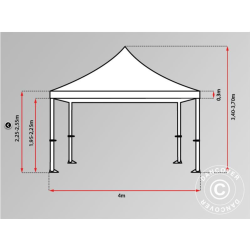 FleXtents PRO 4x6m "Flamsker" Vit