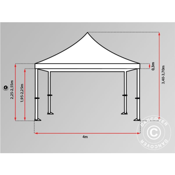 FleXtents PRO 4x6m "Flamsker" Vit