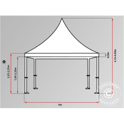 FleXtents PRO 4x6m "Peak Pagoda" Vit