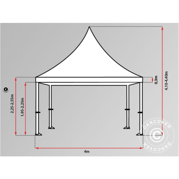 FleXtents PRO 4x6m "Peak Pagoda" Vit