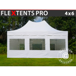 FleXtents PRO 4x6m "Peak Pagoda" inkl 8st sidor, Vit