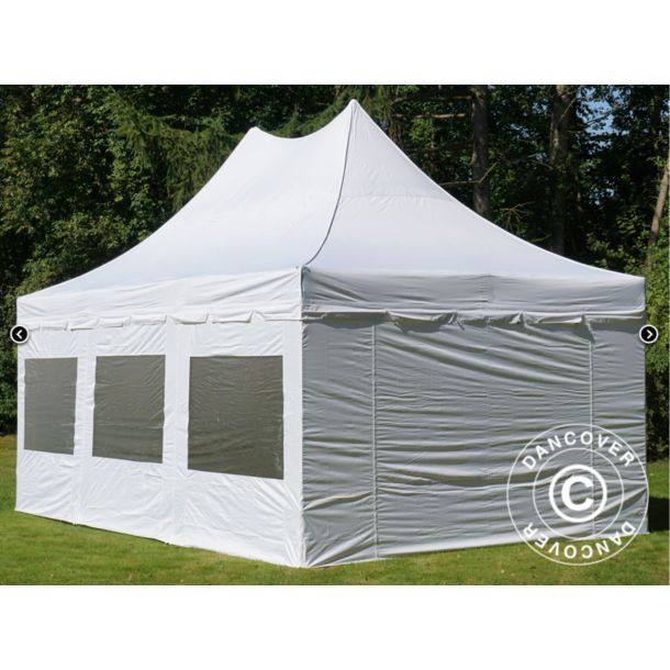 FleXtents PRO 4x6m "Peak Pagoda" inkl 8st sidor, Vit