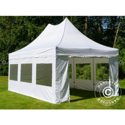 FleXtents PRO 4x6m "Peak Pagoda" inkl 8st sidor, Vit