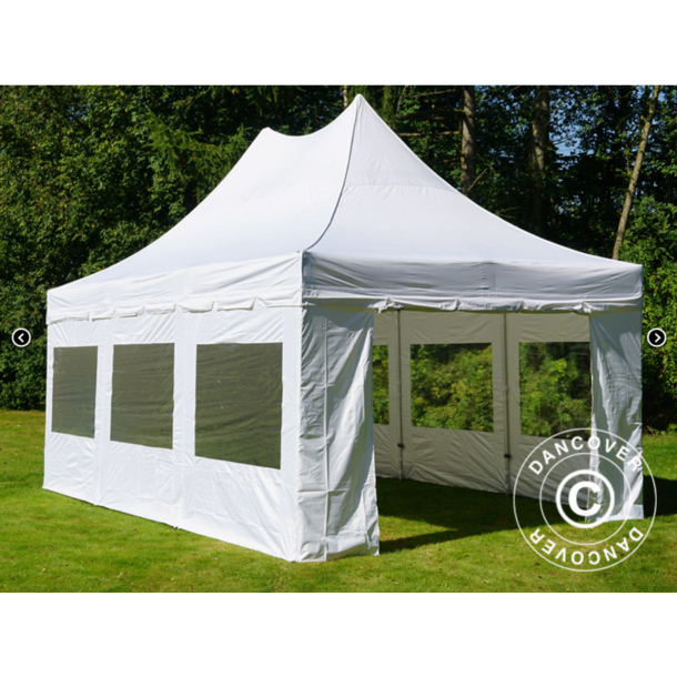FleXtents PRO 4x6m "Peak Pagoda" inkl 8st sidor, Vit