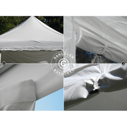 FleXtents PRO 4x6m "Peak Pagoda" inkl 8st sidor, Vit