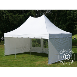 FleXtents PRO 4x6m "Peak Pagoda" inkl 8st sidor, Vit