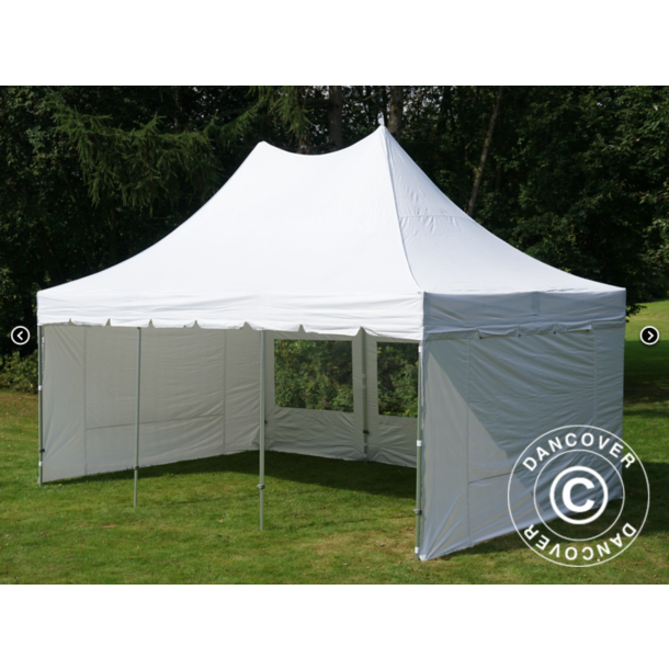 FleXtents PRO 4x6m "Peak Pagoda" inkl 8st sidor, Vit