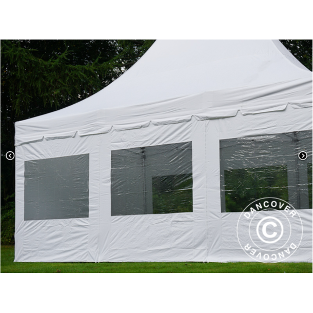 FleXtents PRO 4x6m "Peak Pagoda" inkl 8st sidor, Vit